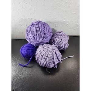 Mixed Lot Yarn 13oz Shades of Lavender Purple Knitting Crochet Craft Yarn